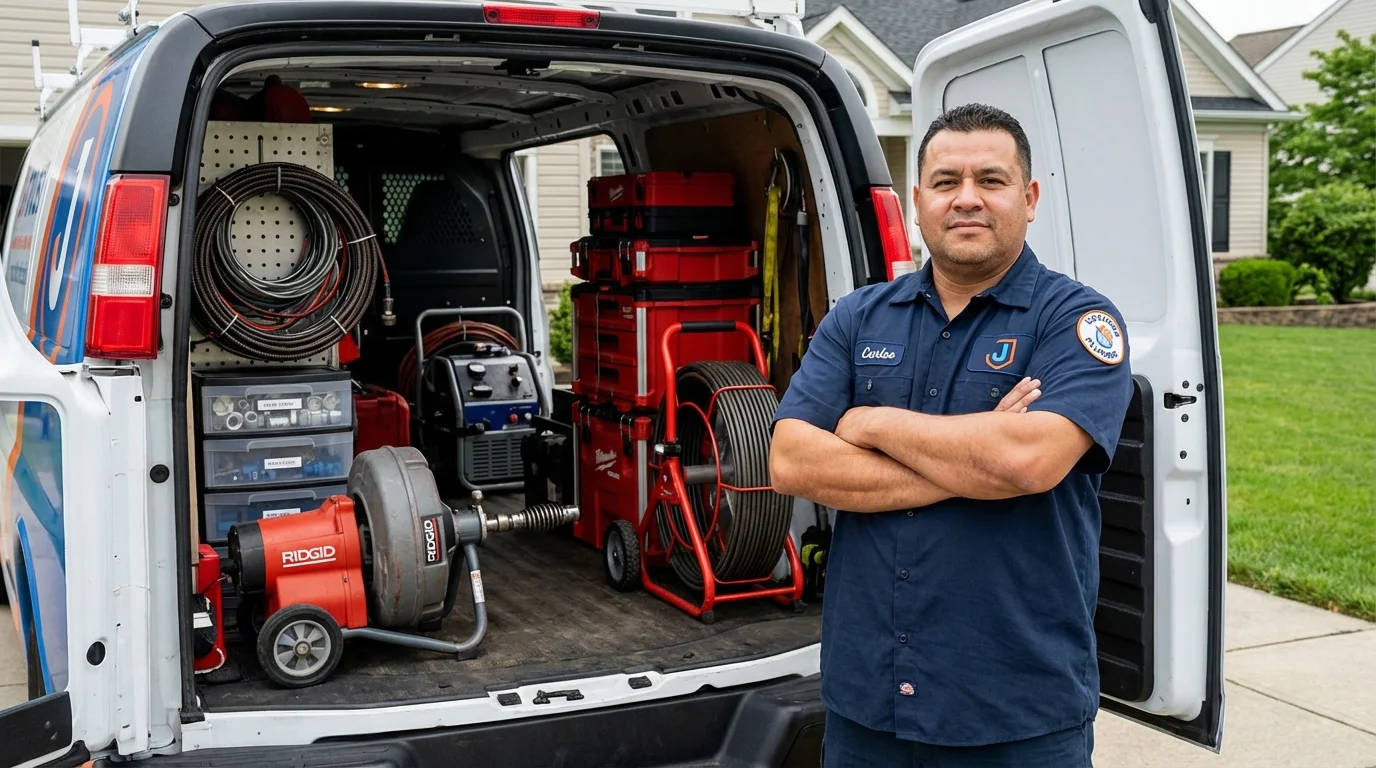 Professional drain cleaning equipment and Johns Plumbing LLC plumber in Pullman