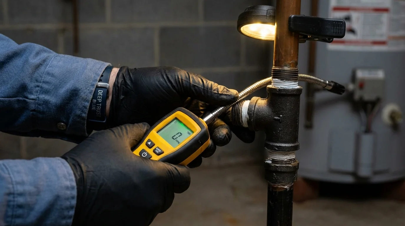 Gas leak detection with electronic sniffer by Johns Plumbing LLC in Pullman