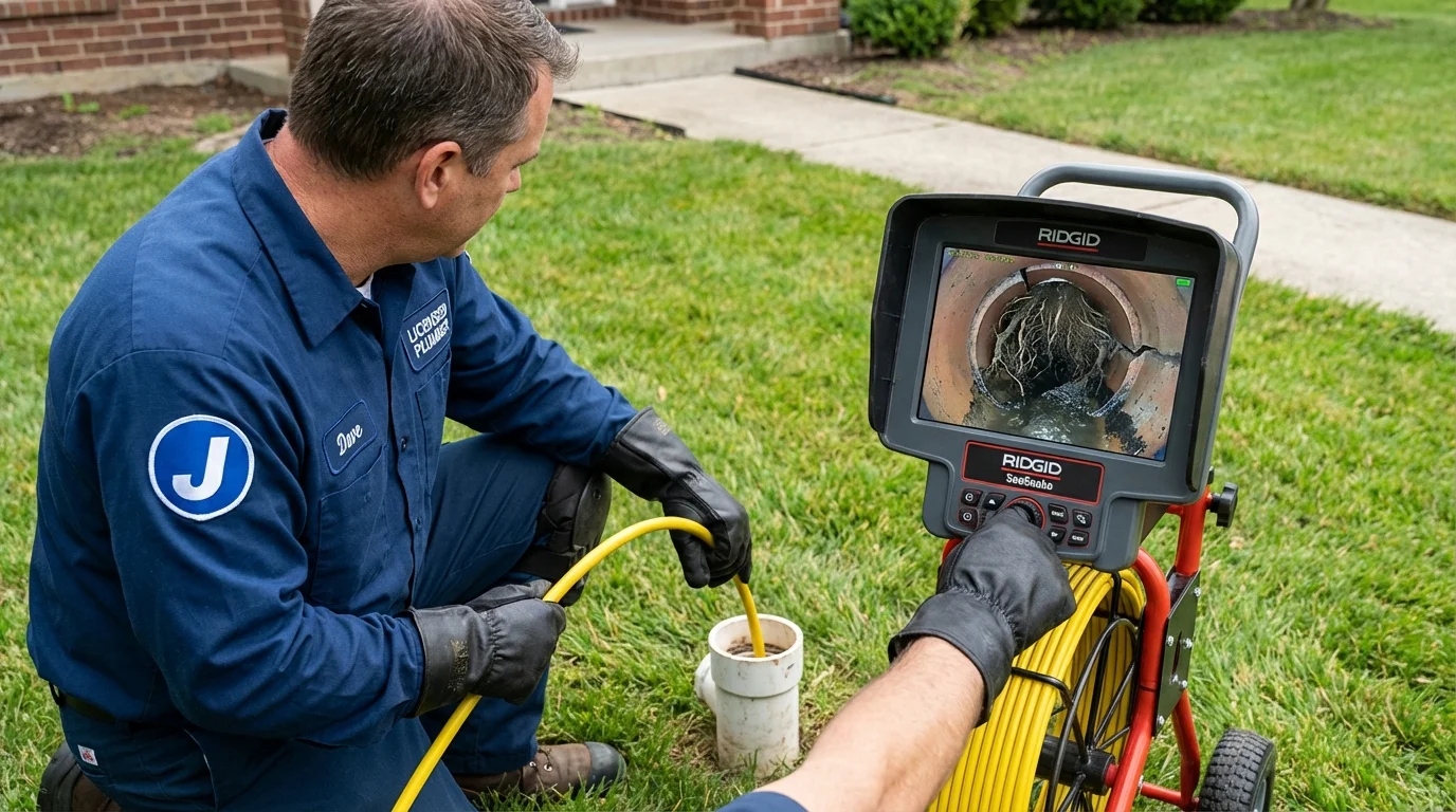 Sewer camera inspection being performed by Johns Plumbing LLC in Pullman